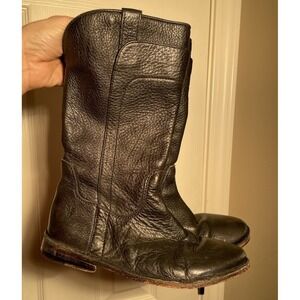 KIDS FRYE PAIGE TALL BOOTS BLACK LEATHER Kids 1.5